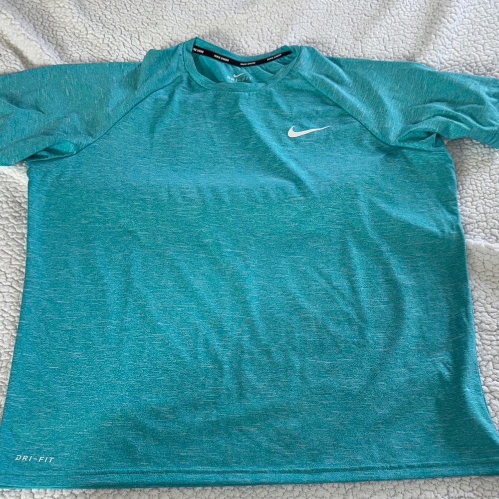 Nike Teal Swim Dri-FIT Performance Shirt UPF 40